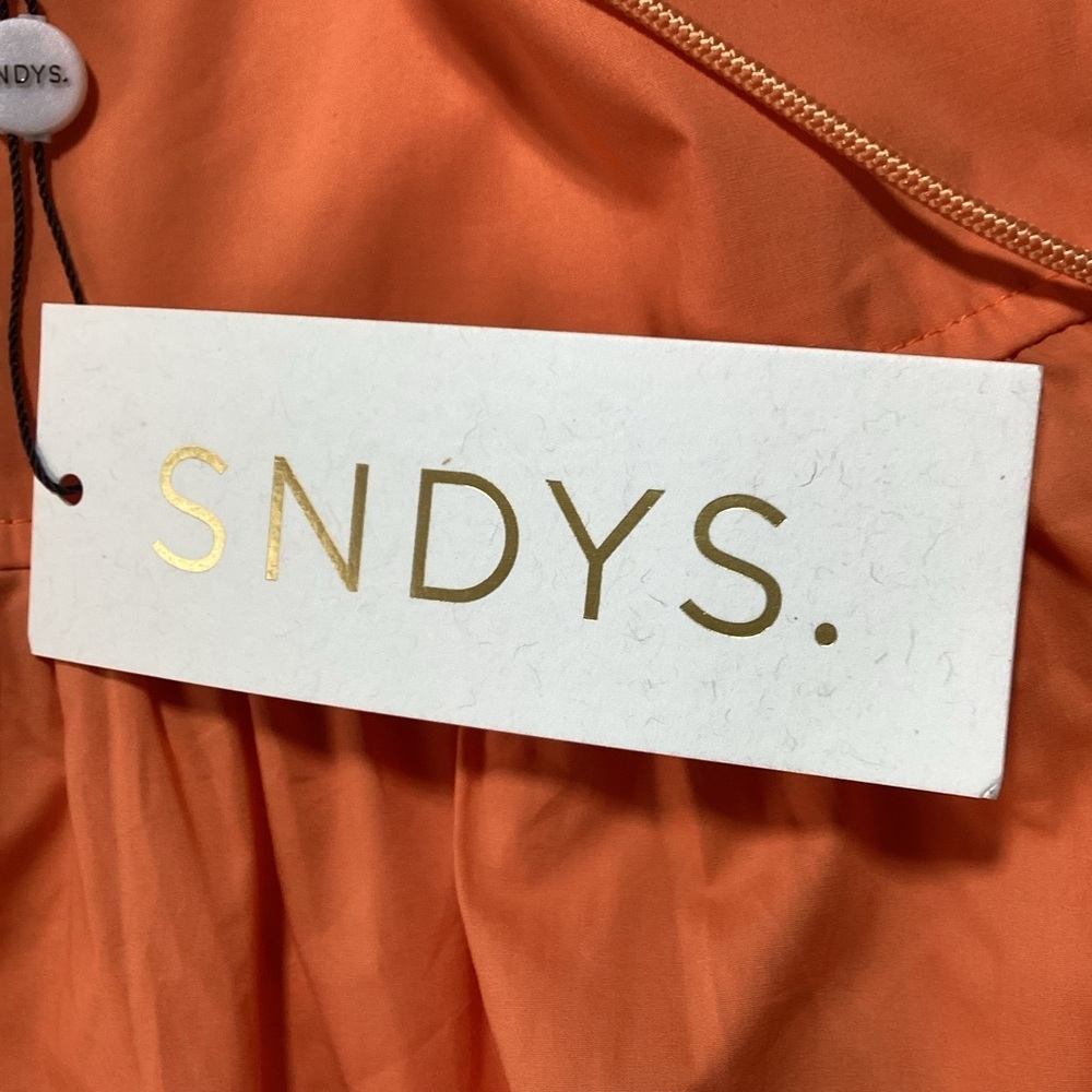 SNDYS Poplin Tie Detail Orange Spaghetti Strap Mini Dress - Picture 9 of 14